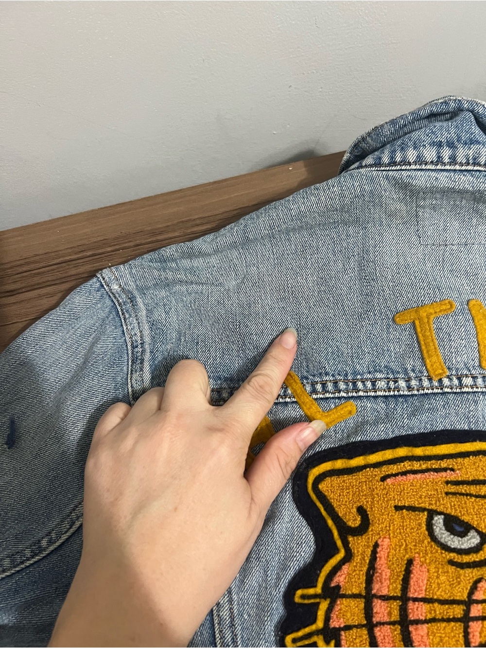 Rare Vintage Trucker Jean Denim Jacket Varsity State Champs Polo Ralph Lauren - Picture 12 of 16